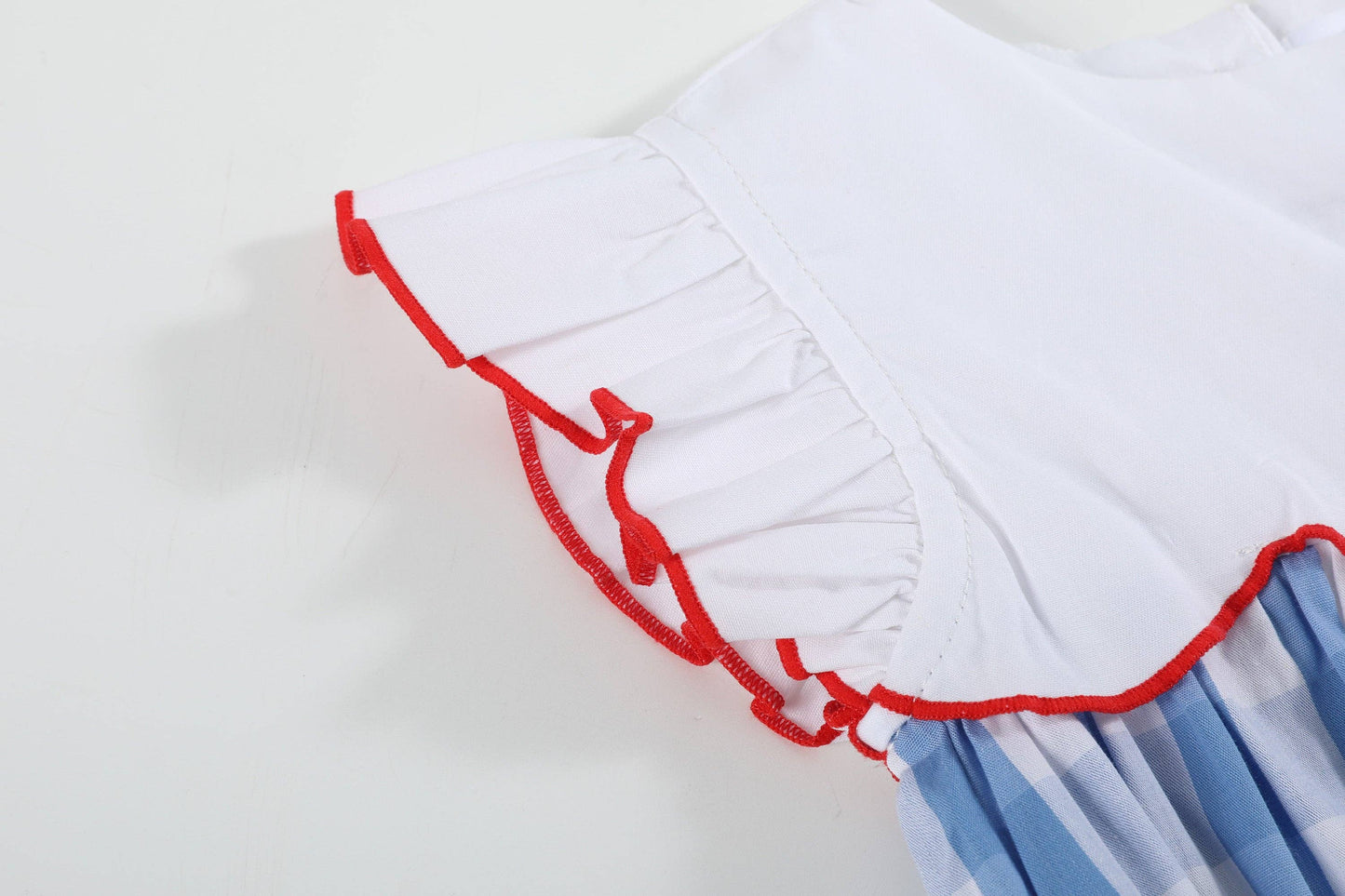 Red, White and Blue Flutter Romper: 3-6m, 6-12m, or 2T