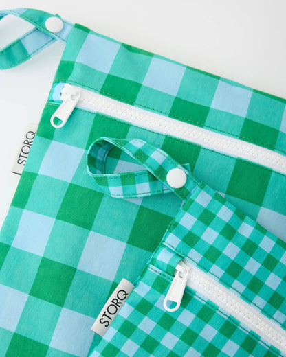 Fall Colors: Wet/Dry Bag Set: Teal Gingham