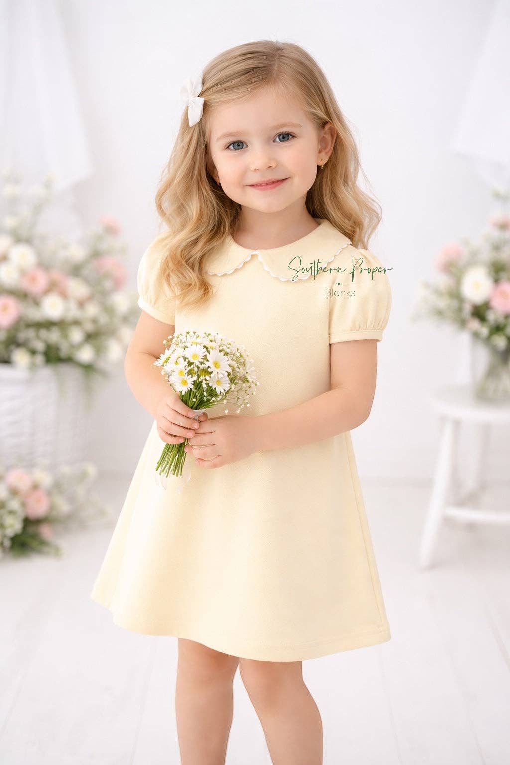 Dress - Scalloped SS: Light Yellow / 6