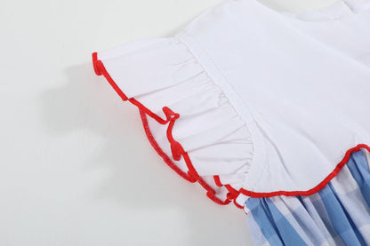Red, White and Blue Flutter Romper: 3-6m, 6-12m, or 2T