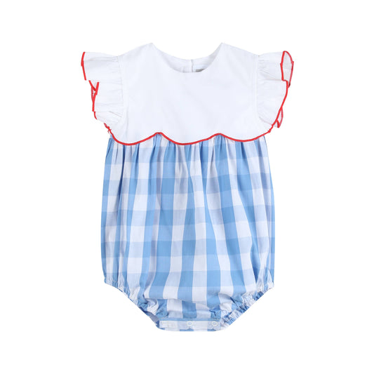 Red, White and Blue Flutter Romper: 3-6m, 6-12m, or 2T