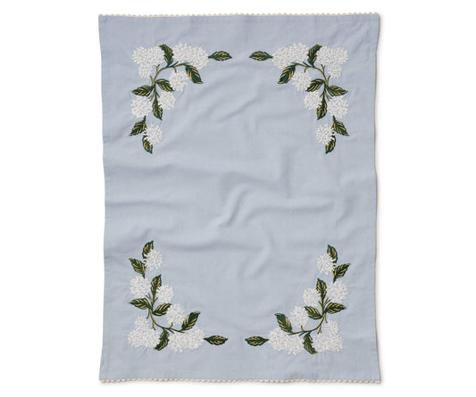 Rifle Paper Co. Hydrangea Embroidered Tea Towel