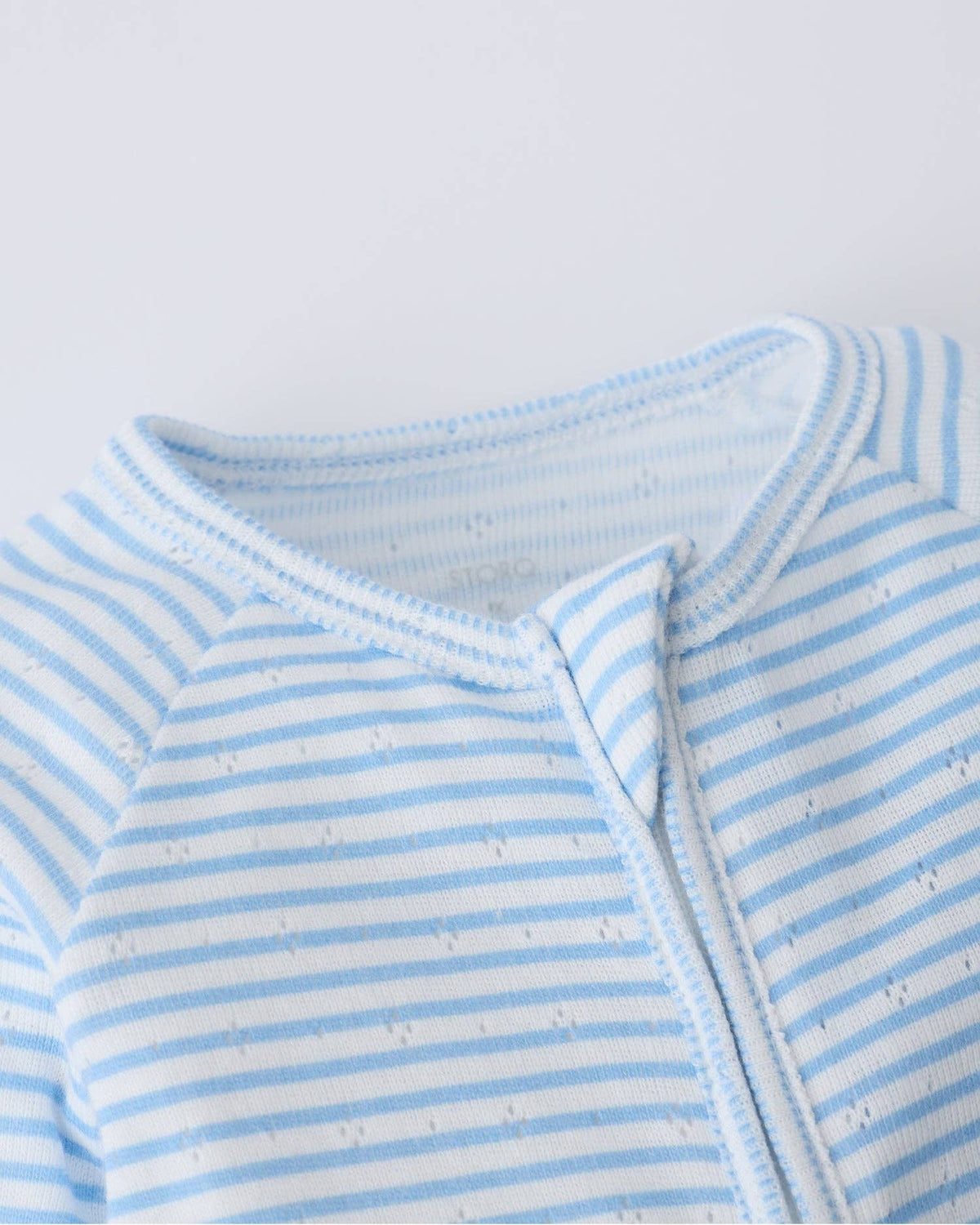 Pointelle Baby Pajama: Blue Candy Stripe / Newborn