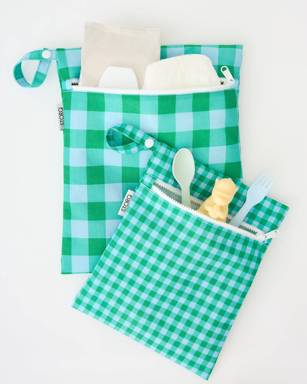 Fall Colors: Wet/Dry Bag Set: Teal Gingham