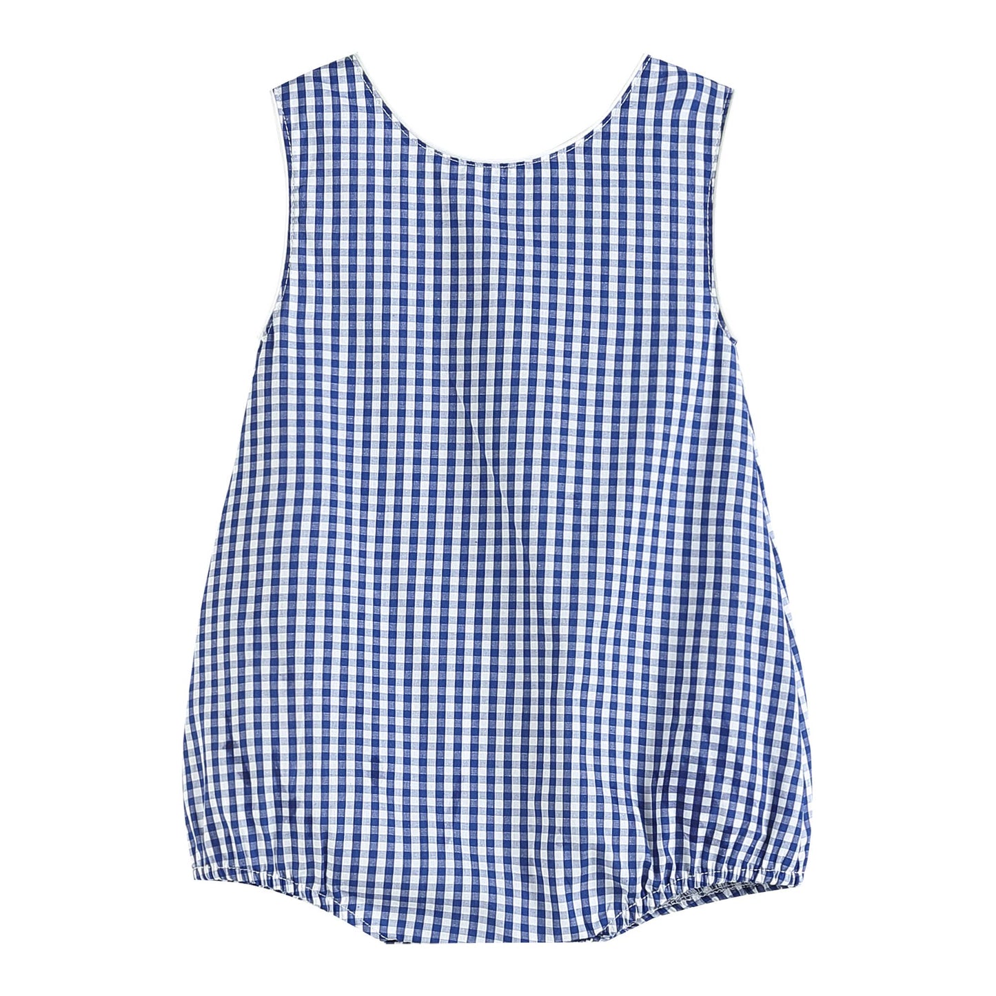 Blue Gingham Baby Bubble Romper