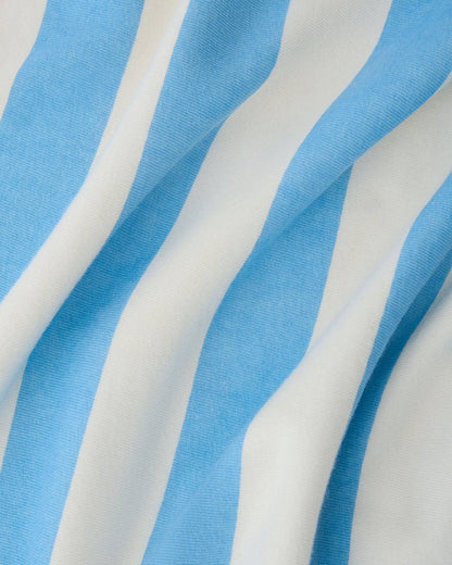 Organic Cotton Toddler Poncho Towel: Blue Wide Stripe / One Size