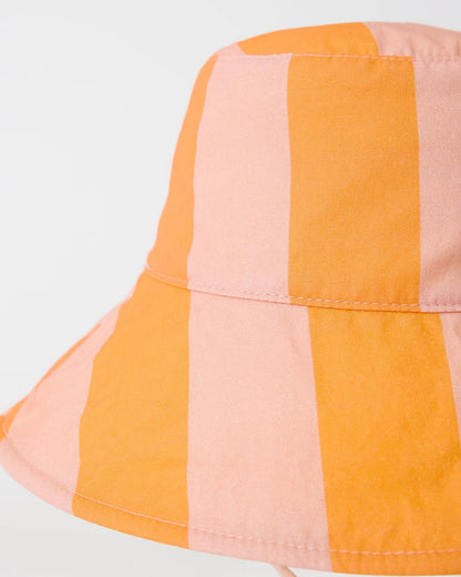 Big Floppy Sun Hat: Pink Wide Stripe / One Size