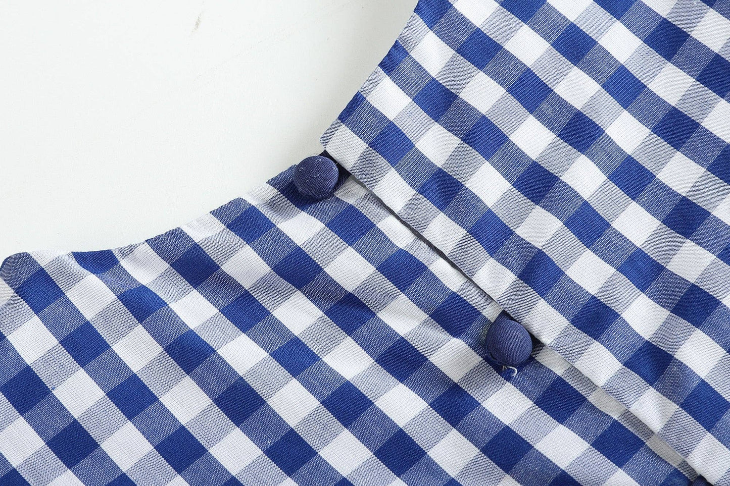 Royal Blue Gingham Ruffle Bow Dress: 2T - 6Y