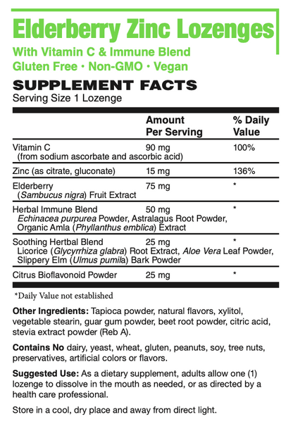 Elderberry Zinc Lozenge with Vitamin C