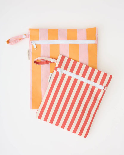 Wet/Dry Bag Set: Pink Wide Stripe