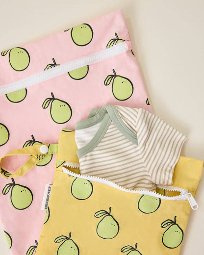 Wet/Dry Bag Set: Pink Wide Stripe