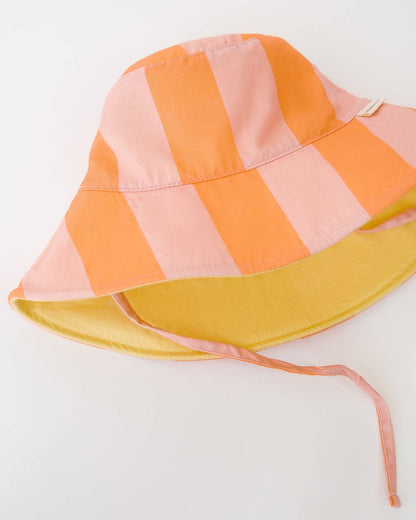 Big Floppy Sun Hat: Blue Pinstripe / One Size