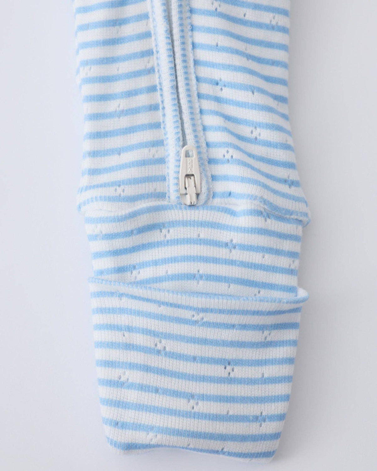 Pointelle Baby Pajama: Blue Candy Stripe / 0-3 Months