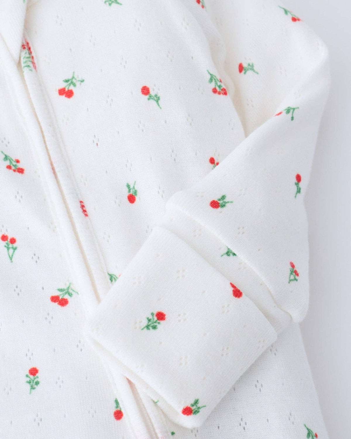 Pointelle Baby Pajama: Blue Candy Stripe / 0-3 Months