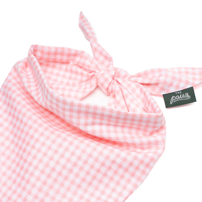 Pink Gingham Dog Bandana: XS