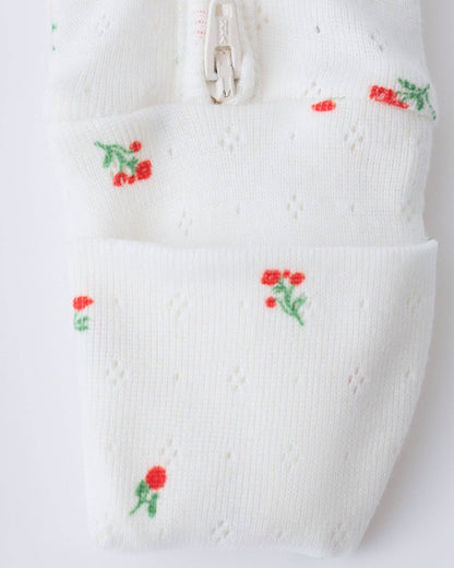 Pointelle Baby Pajama: Blue Candy Stripe / 0-3 Months